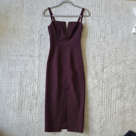 CINQ À SEPTSaoirse split-front cady midi dress Like New 00 - Picture 6 of 11